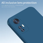 PINWUYO Silicone Case for Xiaomi 12 5G / 12X 5G / 12S 5G, Silky-Soft Touch Precise Cutouts Protective Cover with Fiber Flocking Lining