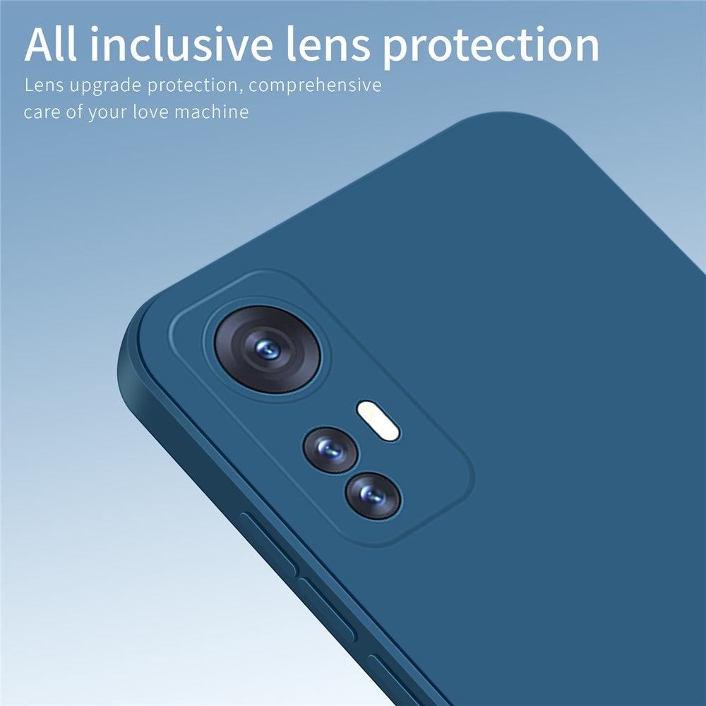PINWUYO Silicone Case for Xiaomi 12 5G / 12X 5G / 12S 5G, Silky-Soft Touch Precise Cutouts Protective Cover with Fiber Flocking Lining