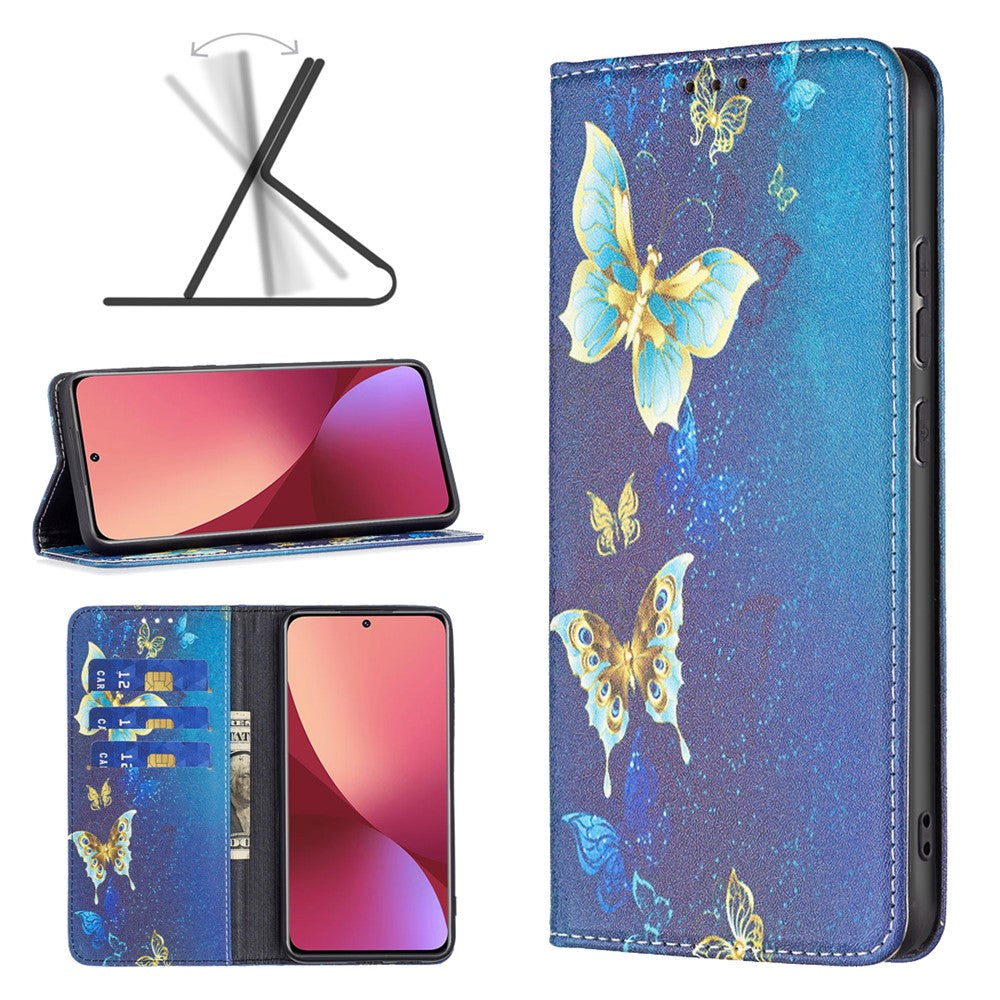 For Xiaomi 12 5G/12X 5G/12S 5G Pattern Printing PU Leather Wallet Stand Case Full Protection Magnetic Auto-absorbed Flip Cover