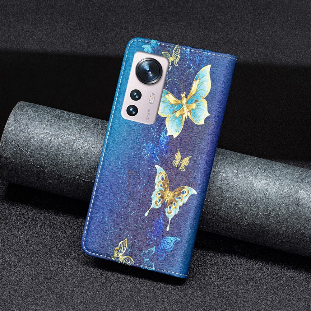 For Xiaomi 12 5G/12X 5G/12S 5G Pattern Printing PU Leather Wallet Stand Case Full Protection Magnetic Auto-absorbed Flip Cover