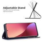 Xiaomi 12 5G / 12X 5G / 12S 5G mobilskal med tryckmönster, skarvningsstil, skyddande fodral med kortplatser, läderskal för mobilmobiler