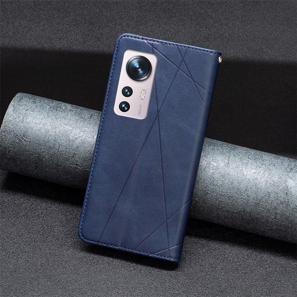 Xiaomi 12 5G / 12X 5G / 12S 5G mobilskal med tryckmönster, skarvningsstil, skyddande fodral med kortplatser, läderskal för mobilmobiler