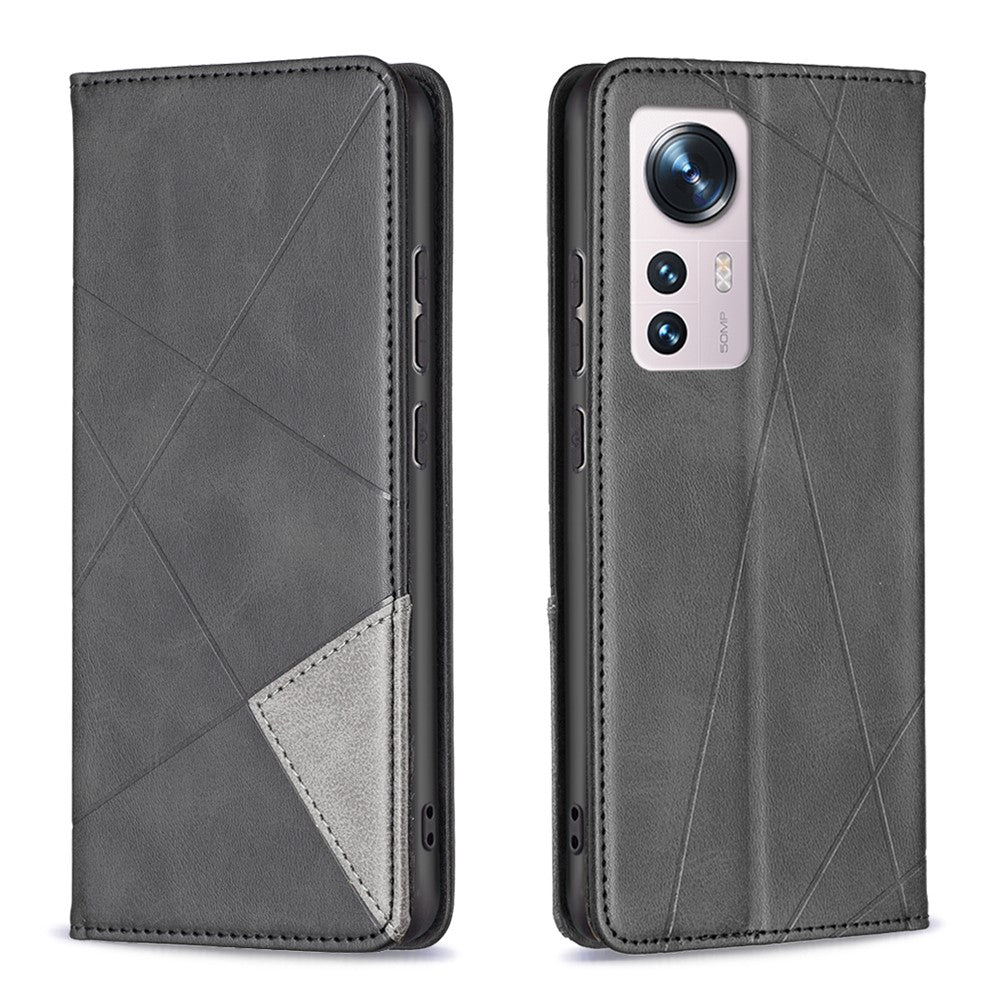 For Xiaomi 12 5G / 12X 5G / 12S 5G Phone Case Imprinting Pattern Splicing Style Protective Cover with Card Slots Leather Mobile Phone Shell