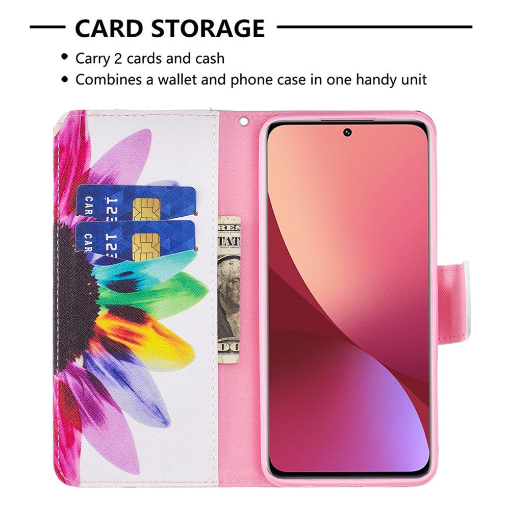For Xiaomi 12 5G/12X 5G/12S 5G PU Leather Pattern Printing Wallet Phone Case Stand Feature Anti-Scratch Shockproof Folding Cover