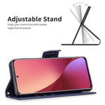 For Xiaomi 12 5G/12X 5G/12S 5G Textured Solid Color PU Leather Folio Flip Cover Stand Magnetic Phone Case with Strap