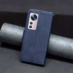 For Xiaomi 12 5G/12X 5G/12S 5G Textured Solid Color PU Leather Folio Flip Cover Stand Magnetic Phone Case with Strap