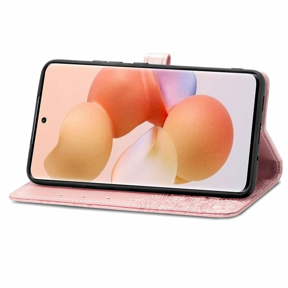 Xiaomi 12 5G/12X 5G/12S 5G Präglad Mandala Blomma PU-läder Magnetiskt Flip-skal Plånboksfodral Stötsäkert Skyddande mobilfodral med Rem
