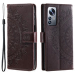 For Xiaomi 12 Pro 5G / 12S Pro 5G /12 Pro (Dimensity) 5G Imprinted Mandala Pattern PU Leather Flip Shockproof Cover Wallet Stand TPU Interior Shell with Strap