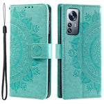 For Xiaomi 12 Pro 5G / 12S Pro 5G /12 Pro (Dimensity) 5G Imprinted Mandala Pattern PU Leather Flip Shockproof Cover Wallet Stand TPU Interior Shell with Strap