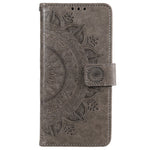 For Xiaomi 12 5G/12X 5G/12S 5G Imprinted Mandala Flower Flip Phone Cover PU Leather Wallet Stand Shockproof Protective Case with Strap