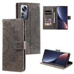 For Xiaomi 12 5G/12X 5G/12S 5G Imprinted Mandala Flower Flip Phone Cover PU Leather Wallet Stand Shockproof Protective Case with Strap