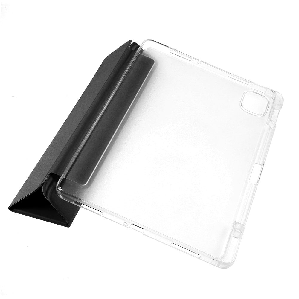 For Xiaomi Pad 5/Pad 5 Pro Pen Slot Design Tri-fold Stand PU Leather TPU Protective Tablet Case