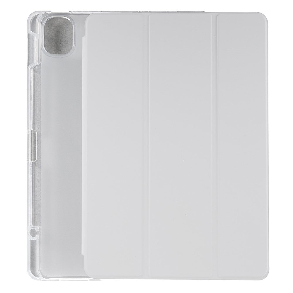 For Xiaomi Pad 5/Pad 5 Pro Pen Slot Design Tri-fold Stand PU Leather TPU Protective Tablet Case
