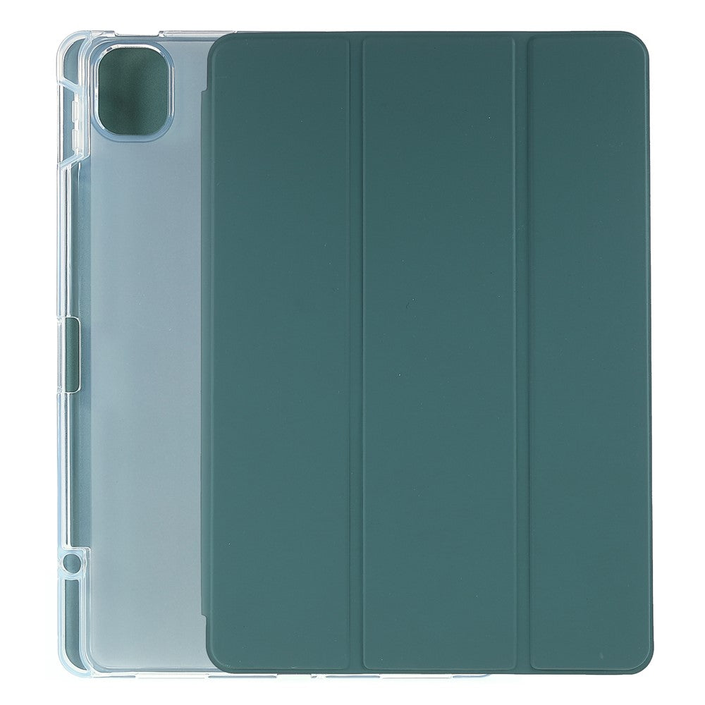 For Xiaomi Pad 5/Pad 5 Pro Pen Slot Design Tri-fold Stand PU Leather TPU Protective Tablet Case