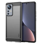 MOFI for Xiaomi 12 Pro 5G / 12S Pro 5G /12 Pro (Dimensity) 5G Phone Cover Carbon Fiber Texture Soft TPU Shockproof Brushed Surface Mobile Phone Case