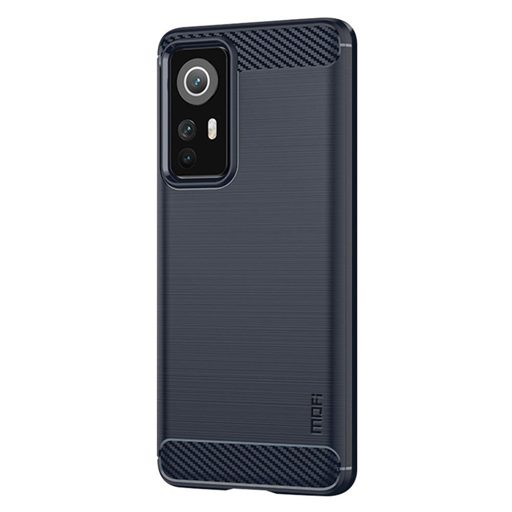MOFI for Xiaomi 12 5G/12X 5G/12S 5G Phone Shell Carbon Fiber Texture Soft TPU Anti-scratch Brushed Surface Mobile Phone Case