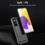 MOFI for Xiaomi 12 5G/12X 5G/12S 5G Phone Shell Carbon Fiber Texture Soft TPU Anti-scratch Brushed Surface Mobile Phone Case