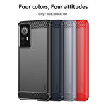 MOFI for Xiaomi 12 5G/12X 5G/12S 5G Phone Shell Carbon Fiber Texture Soft TPU Anti-scratch Brushed Surface Mobile Phone Case
