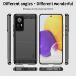 MOFI for Xiaomi 12 5G/12X 5G/12S 5G Phone Shell Carbon Fiber Texture Soft TPU Anti-scratch Brushed Surface Mobile Phone Case
