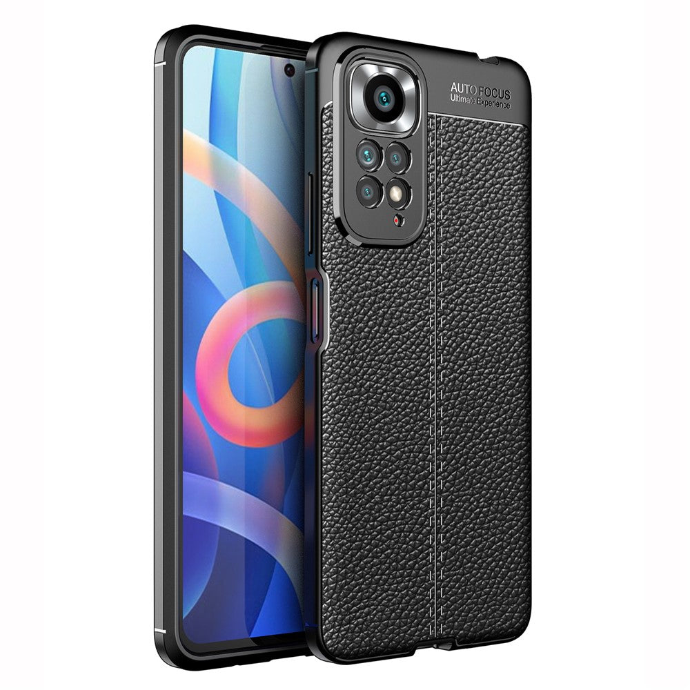 Xiaomi Redmi Note 11 4G (Qualcomm) Litchi Texture Soft TPU Protector Anti-fingeravtryck Mobilskal