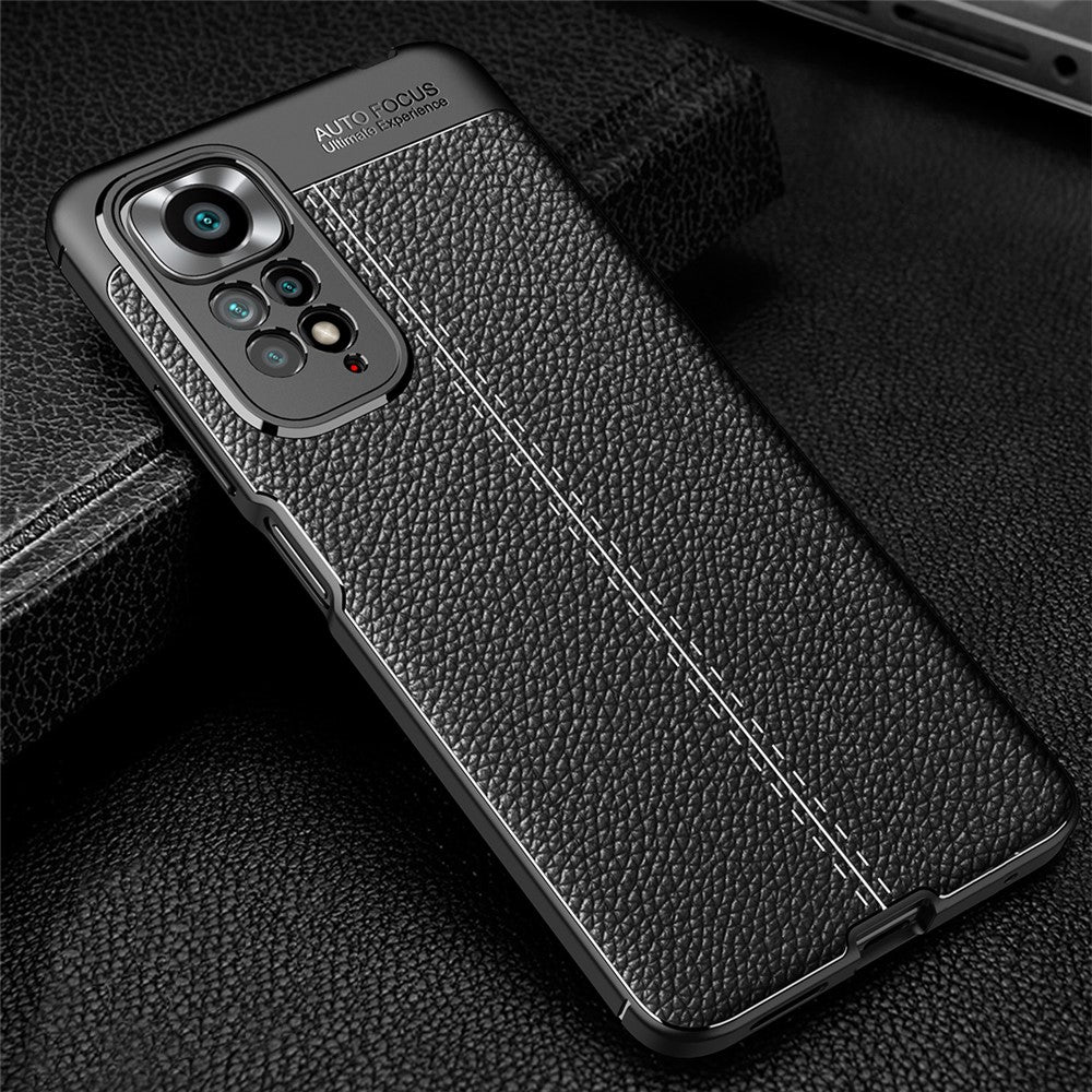 Xiaomi Redmi Note 11 4G (Qualcomm) Litchi Texture Soft TPU Protector Anti-fingeravtryck Mobilskal