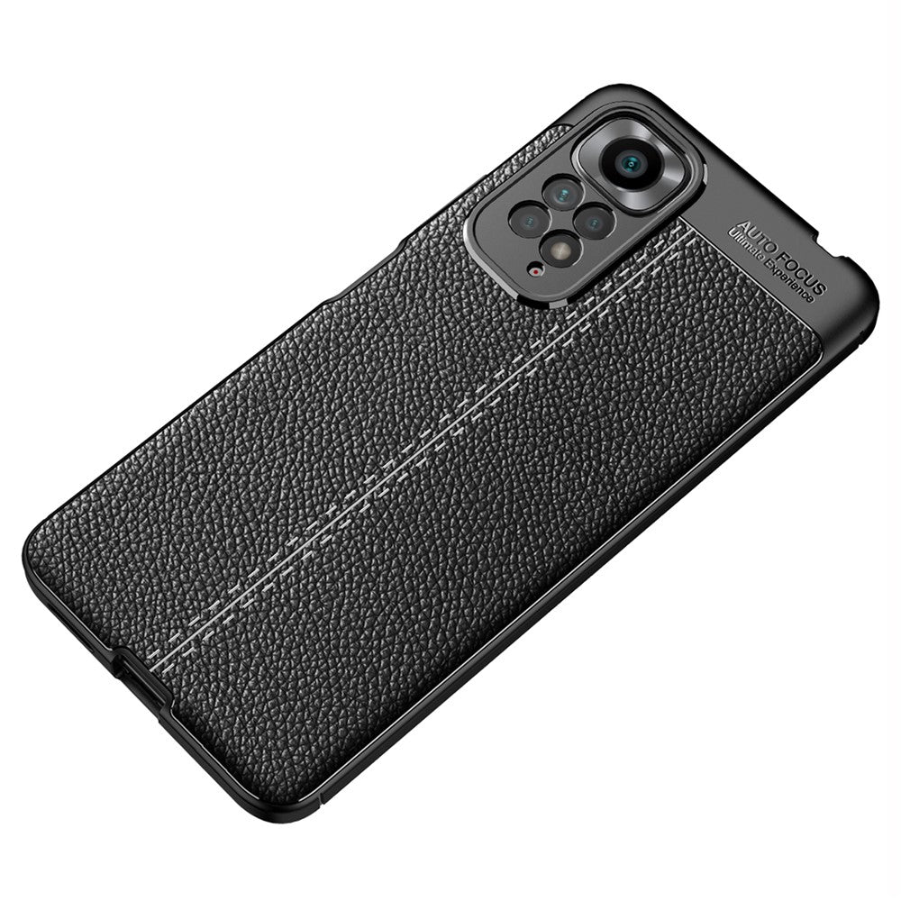 Xiaomi Redmi Note 11 4G (Qualcomm) Litchi Texture Soft TPU Protector Anti-fingeravtryck Mobilskal