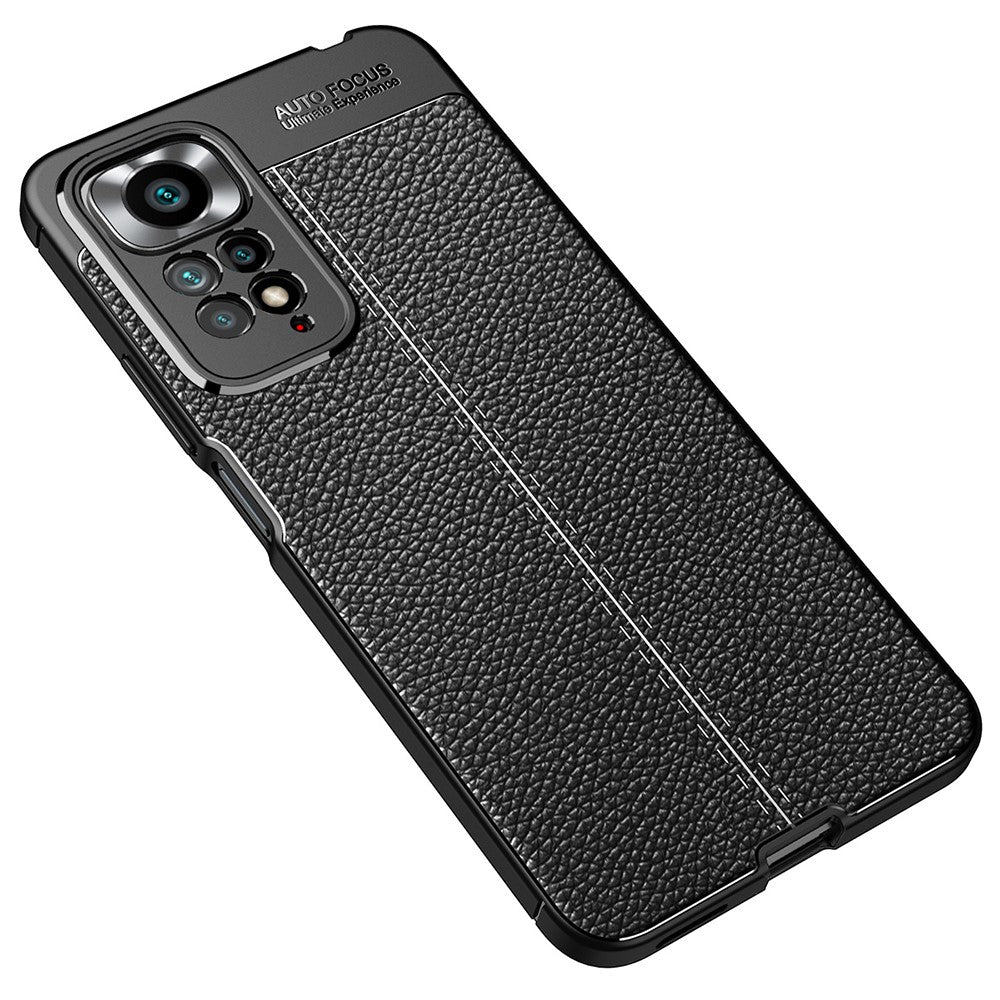 Xiaomi Redmi Note 11 Pro 4G (MediaTek)/Redmi Note 11 Pro 5G (Qualcomm) Reptåligt Litchi-textur Mjukt TPU-skydd Anti-fall Mobilskal