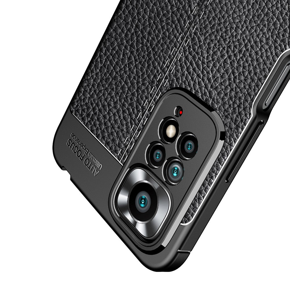 Xiaomi Redmi Note 11 Pro 4G (MediaTek)/Redmi Note 11 Pro 5G (Qualcomm) Reptåligt Litchi-textur Mjukt TPU-skydd Anti-fall Mobilskal