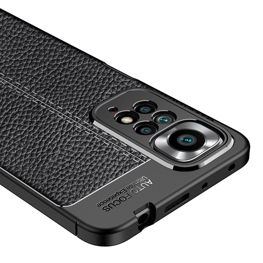 Xiaomi Redmi Note 11 Pro 4G (MediaTek)/Redmi Note 11 Pro 5G (Qualcomm) Reptåligt Litchi-textur Mjukt TPU-skydd Anti-fall Mobilskal