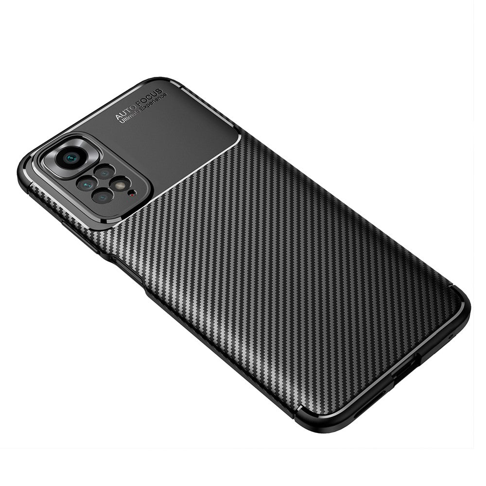 Xiaomi Redmi Note 11 4G (Qualcomm)/Redmi Note 11S 4G mobilskal med kulfiberstruktur, blødt TPU, faldsikkert, slankt og let