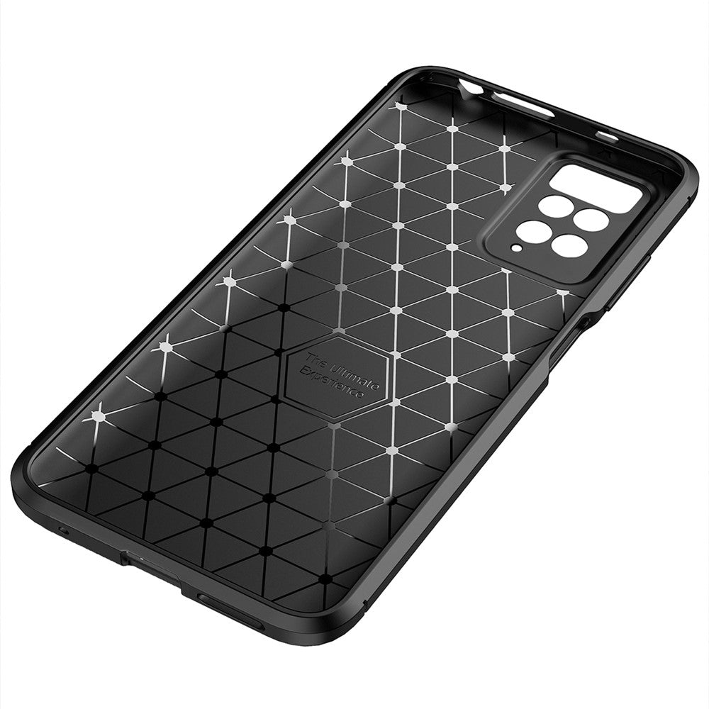 For Xiaomi Redmi Note 11 4G (Qualcomm)/Redmi Note 11S 4G Carbon Fiber Texture Design Soft TPU Drop-proof Slim Light Phone Cover