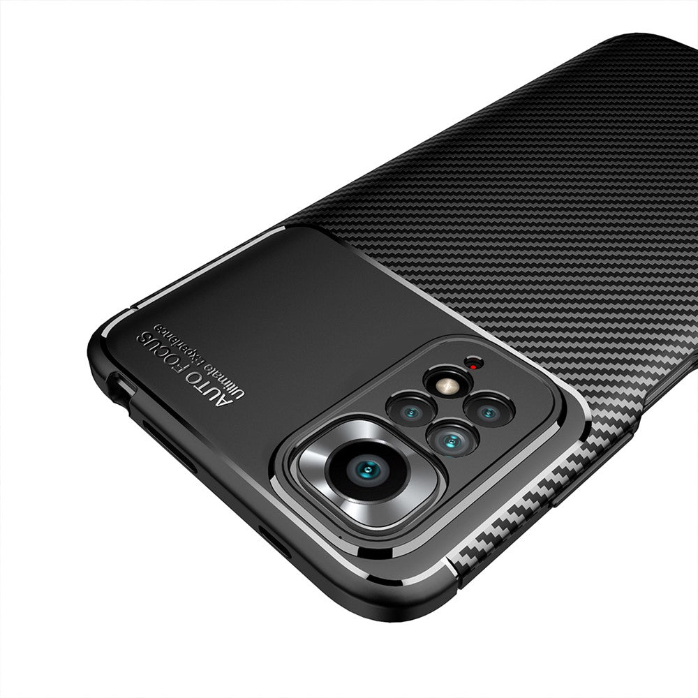 Xiaomi Redmi Note 11 4G (Qualcomm)/Redmi Note 11S 4G mobilskal med kulfiberstruktur, blødt TPU, faldsikkert, slankt og let