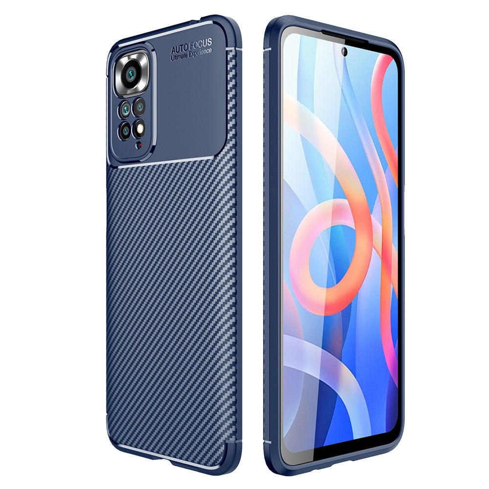 Xiaomi Redmi Note 11 4G (Qualcomm)/Redmi Note 11S 4G mobilskal med kulfiberstruktur, blødt TPU, faldsikkert, slankt og let