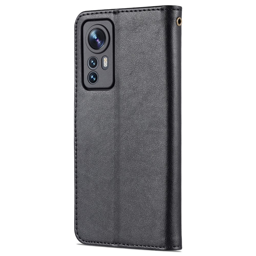 AZNS för Xiaomi 12 5G/12X 5G/12S 5G Reptåligt texturerat PU-läder Folio Flip-skal Fallskyddande plånbok Stativ Innerfodral i TPU