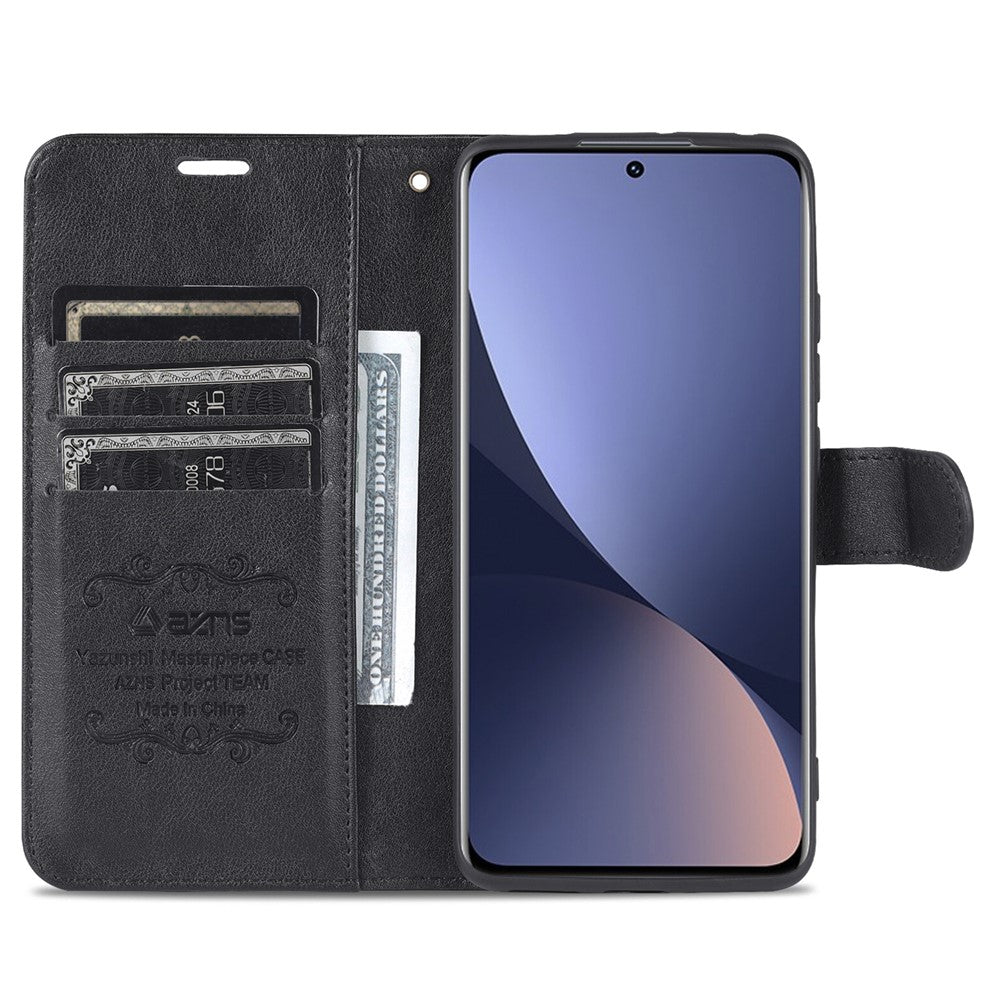 AZNS för Xiaomi 12 5G/12X 5G/12S 5G Reptåligt texturerat PU-läder Folio Flip-skal Fallskyddande plånbok Stativ Innerfodral i TPU