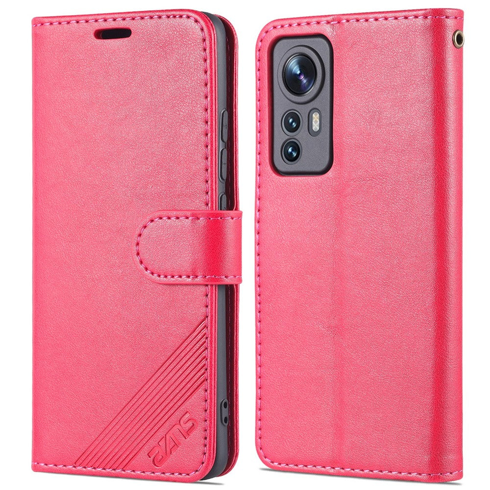AZNS för Xiaomi 12 5G/12X 5G/12S 5G Reptåligt texturerat PU-läder Folio Flip-skal Fallskyddande plånbok Stativ Innerfodral i TPU