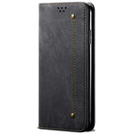 For Xiaomi Redmi Note 11S 4G / Redmi Note 11 4G (Qualcomm) Jeans Cloth Texture PU Leather Phone Case Wallet Stand Magnetic Absorption Shockproof Cover