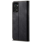 For Xiaomi Redmi Note 11S 4G / Redmi Note 11 4G (Qualcomm) Jeans Cloth Texture PU Leather Phone Case Wallet Stand Magnetic Absorption Shockproof Cover