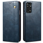 For Xiaomi Redmi Note 11S 4G / Redmi Note 11 4G (Qualcomm) Waxy Crazy Horse Texture PU Leather Case Wallet Stand Magnetic Absorption Protective Flip Cover