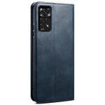 For Xiaomi Redmi Note 11S 4G / Redmi Note 11 4G (Qualcomm) Waxy Crazy Horse Texture PU Leather Case Wallet Stand Magnetic Absorption Protective Flip Cover