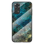 For Xiaomi Redmi Note 11 4G (Qualcomm) /Note 11S  4G Marble Pattern Shockproof Phone Case Tempered Glass + PC Back TPU Frame Shell