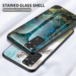 For Xiaomi Redmi Note 11 4G (Qualcomm) /Note 11S  4G Marble Pattern Shockproof Phone Case Tempered Glass + PC Back TPU Frame Shell