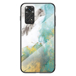 For Xiaomi Redmi Note 11 4G (Qualcomm) /Note 11S  4G Marble Pattern Shockproof Phone Case Tempered Glass + PC Back TPU Frame Shell