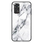 For Xiaomi Redmi Note 11 4G (Qualcomm) /Note 11S  4G Marble Pattern Shockproof Phone Case Tempered Glass + PC Back TPU Frame Shell