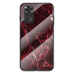 For Xiaomi Redmi Note 11 4G (Qualcomm) /Note 11S  4G Marble Pattern Shockproof Phone Case Tempered Glass + PC Back TPU Frame Shell