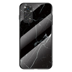 For Xiaomi Redmi Note 11 4G (Qualcomm) /Note 11S  4G Marble Pattern Shockproof Phone Case Tempered Glass + PC Back TPU Frame Shell