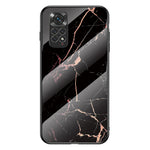 For Xiaomi Redmi Note 11 4G (Qualcomm) /Note 11S  4G Marble Pattern Shockproof Phone Case Tempered Glass + PC Back TPU Frame Shell