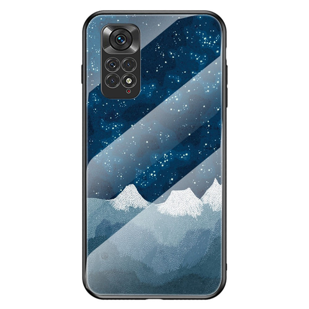 Xiaomi Redmi Note 11 4G (Qualcomm)/Redmi Note 11S 4G mobilmobilskal reptåligt hårt härdat glas + PC-baksida mjukt TPU stjärnhimmelsmönster designskydd