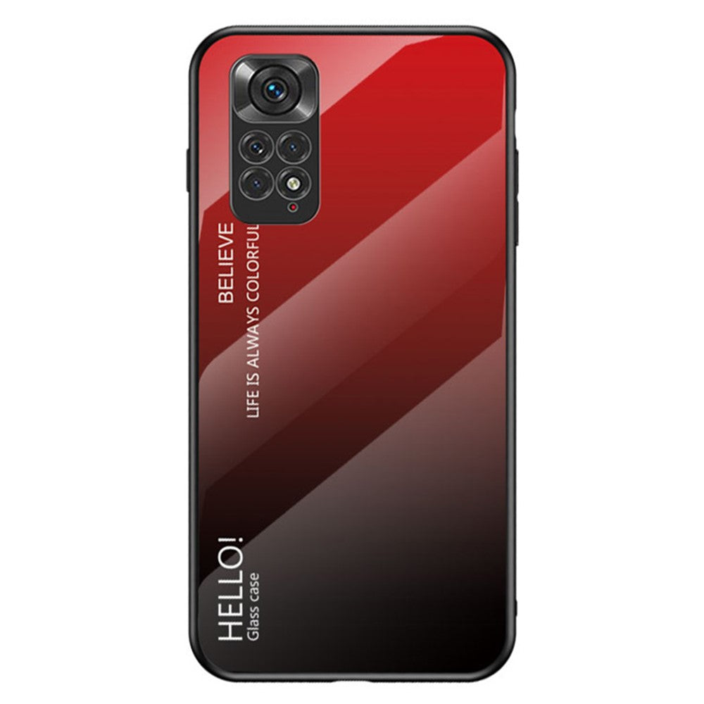 Xiaomi Redmi Note 11 4G (Qualcomm)/Redmi Note 11S 4G Härdat glas + PC + TPU mobilskal Snyggt Hybridbakstycke i tonad färg