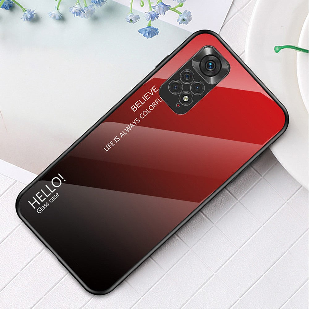 Xiaomi Redmi Note 11 4G (Qualcomm)/Redmi Note 11S 4G Härdat glas + PC + TPU mobilskal Snyggt Hybridbakstycke i tonad färg